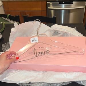 Kate Spade Clear Hanger with Love Design for wedding gift